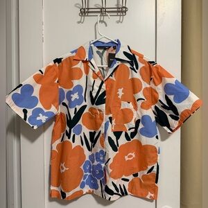 Uniqlo Marimekko Floral Short-Sleeve  Blouse - NWT